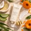 AMA LUXURY Natural Mineral Sunscreen SPF 50 texture with natural ingredients